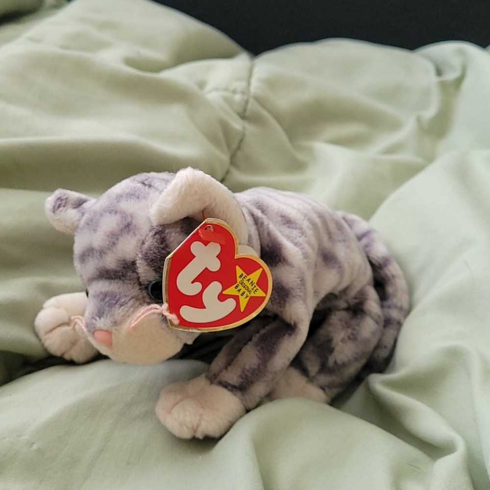 Ty beanie babies silver the cat